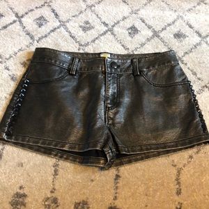 Gray metallic studded shorts